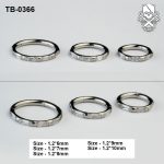 Baguette Zircon ASTM F-136 Titanium Hinged Segment Ring