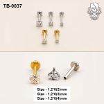 Classic Solitaire Zircon ASTM F-136 Titanium Labret Stud