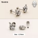 Graduated Zircon Bubble Cluster ASTM F-136 Titanium Labret Stud