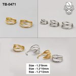 Stone-Free Triple-Band Crossover ASTM F-136 Titanium Clicker Ring