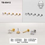 Round Stone - Solitaire Push-Pin ASTM F-136 Titanium Labret Stud