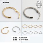 Full-Pavé Zircon ASTM F-136 Titanium Clicker Ring