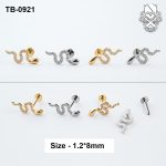 Zircon Snake ASTM F-136 Titanium Labret Stud