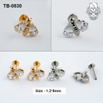 Zircon Bee ASTM F-136 Titanium Labret Stud