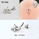 Zircon Butterfly ASTM F-136 Titanium Navel Barbell