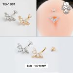 Marquise Leaf Cluster Zircon ASTM F-136 Titanium Navel Barbell