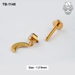 Crescent Moon Dangle Zircon ASTM F-136 Titanium Labret Stud