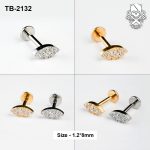 Pavé Eye Zircon ASTM F-136 Titanium Labret Stud