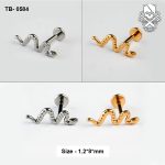 Textured Snake ASTM F-136 Titanium Labret Stud