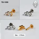 Five Marquise Zircon Leaf Cluster ASTM F-136 Titanium Labret Stud