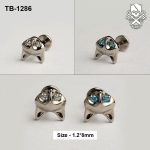 Frog Face Zircon Eyes ASTM F-136 Titanium Labret Stud