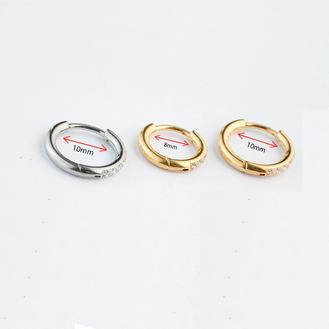 Single-row zircon ASTM F-136 titanium septum clicker in golden and silver